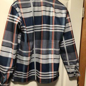 Mens plaid texture shirt jacket street fashion mod